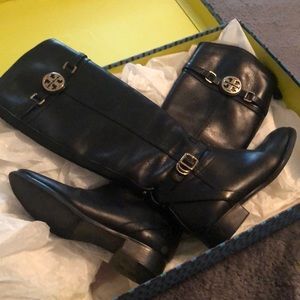 Tory Burch black riding boots size 6